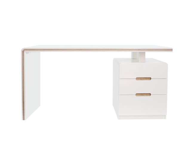 Mesa escritorio biskit color blanco 3 cajones