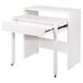 Mesa escritorio YUKI extensible con 1 cajón color blanco Mesa escritorio YUKI extensible con 1 cajón color blanco Blanco