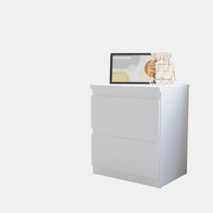 Mesa de cabeceira 2 gavetas NEVADA II branco mate