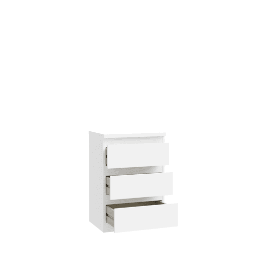 Mesa de cabeceira 3 gavetas NEVADA II branco mate