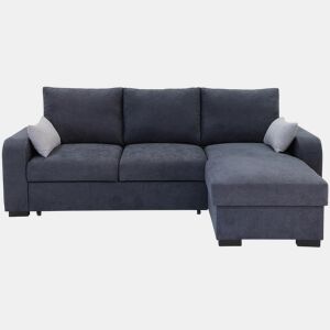 Chaise longue com cama BROADWAY reversível 3 lugares cinza escuro