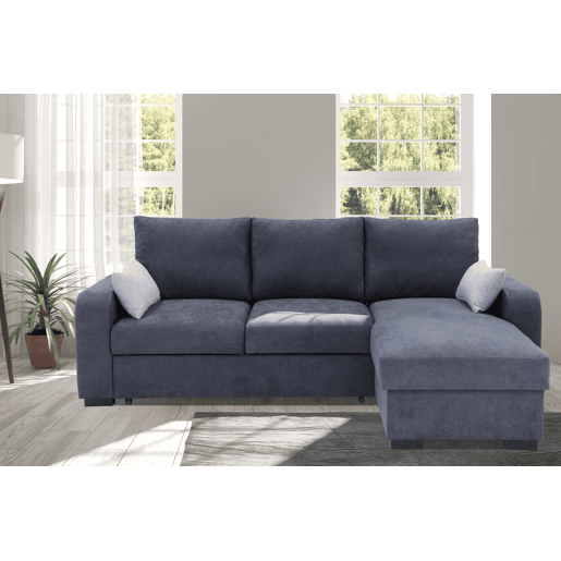 Chaise longue com cama BROADWAY reversível 3 lugares cinza escuro