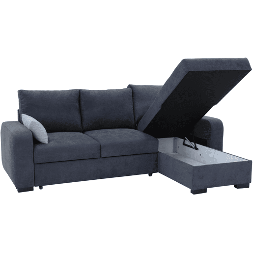 Chaise longue com cama BROADWAY reversível 3 lugares cinza escuro