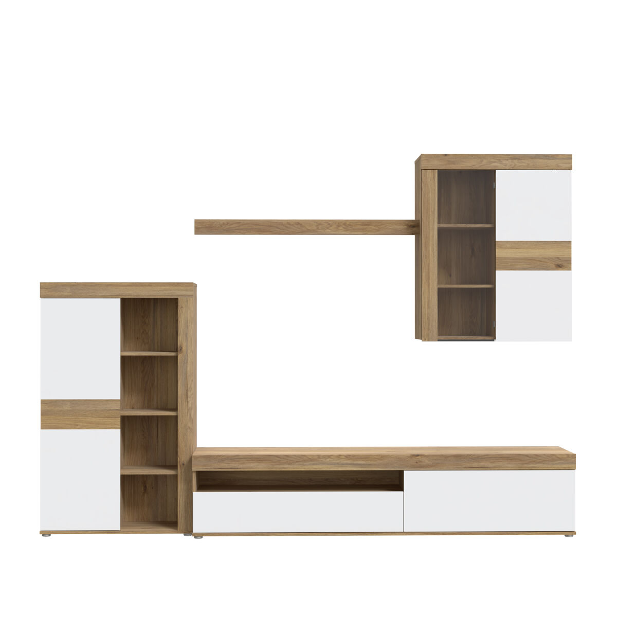 Compacto tv 279,9cm roble y blanco MELIDES