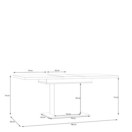 Mesa de jantar extensível carvalho VERONA