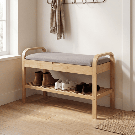 Sapateira de bambu MARCO 90x33x50cm