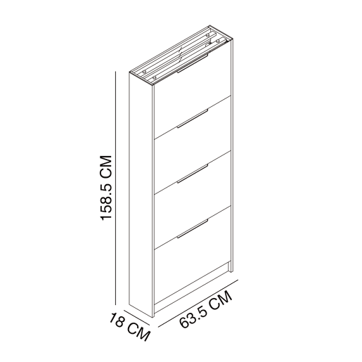 Sapateira FOUR 4 tampos cor branco