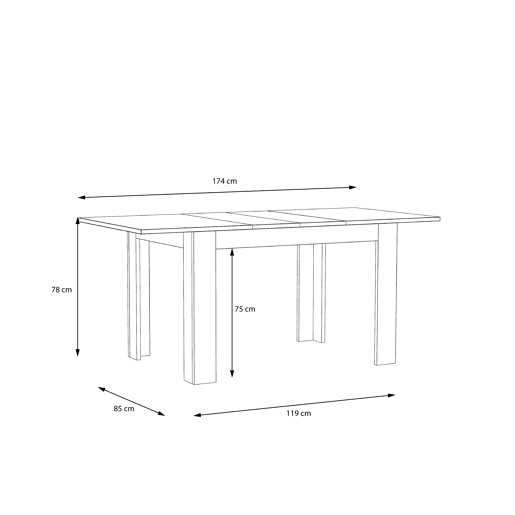 Mesa de jantar extensÃvel carvalho MONTREAL Mesa de jantar extensÃvel carvalho MONTREAL