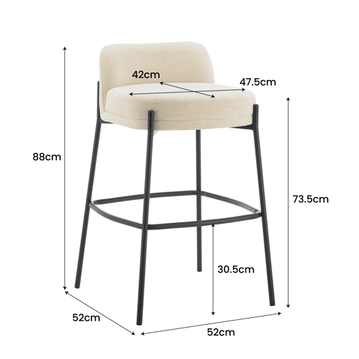 Banco alto LEO cor branco 88cm