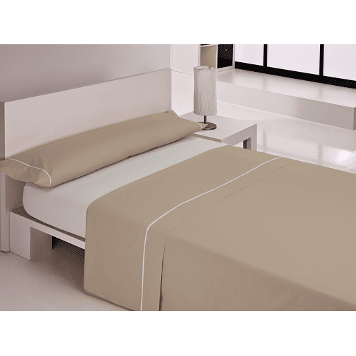 Jogo de lençóis SILK cama 150cm cor taupe e linho Jogo de lençóis SILK cama 150cm cor taupe e linho