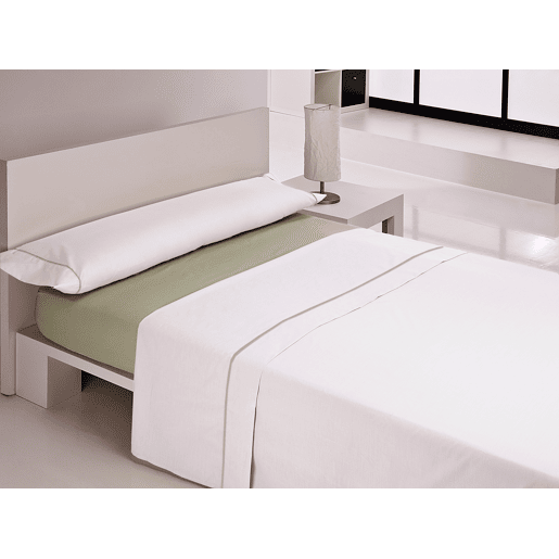 Jogo de lençóis SILK cama 135cm cor branca e verde Jogo de lençóis SILK cama 135cm cor branca e verde