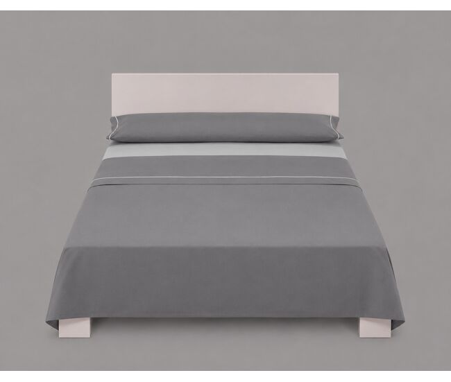 Juego de sábanas silk cama 90cm color antracita y gris