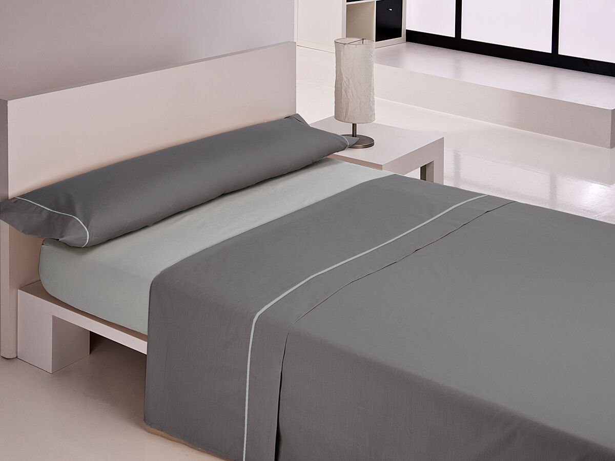 Juego de sábanas silk cama 180cm color antracita y gris