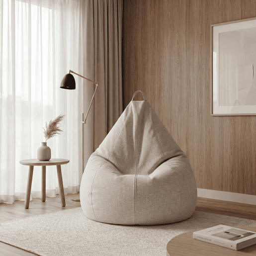 Puff PERA LAGOS tecido 110x85cm cor bege Puff PERA LAGOS tecido 110x85cm cor bege