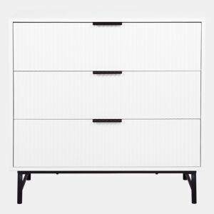 Cómoda YLVA 3 gavetas cor branco
