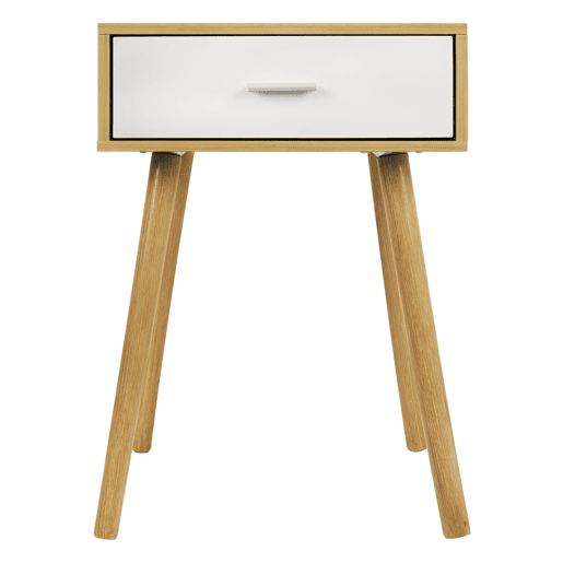 Mesa de cabeceira ARCADIA 57x40x40cm carvalho e branco