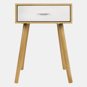 Mesa de cabeceira ARCADIA 57x40x40cm carvalho e branco