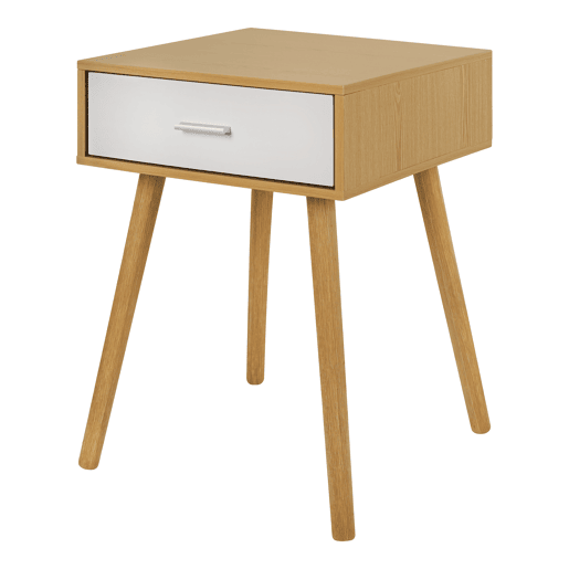 Mesa de cabeceira ARCADIA 57x40x40cm carvalho e branco
