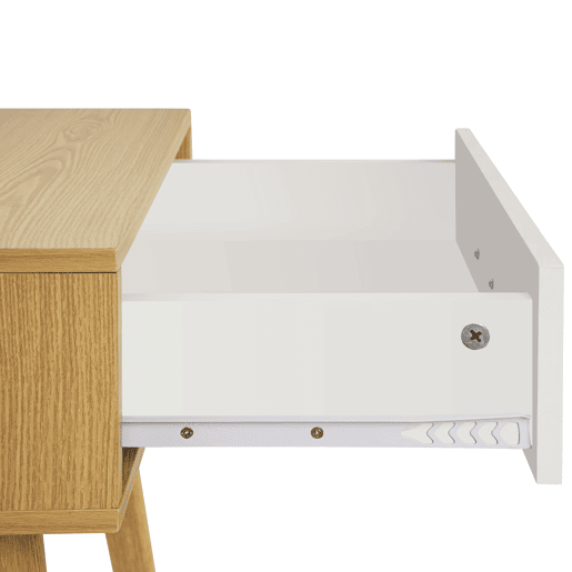 Mesa de cabeceira ARCADIA 57x40x40cm carvalho e branco
