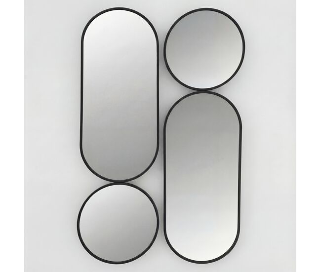 Set de espejos de pared hannah black marca ecoanya