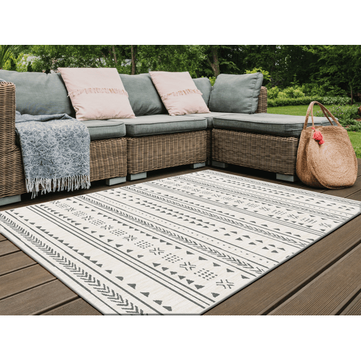 Tapete para interior e exterior ETNICO 120x170cm cor cinza Tapete para interior e exterior ETNICO 120x170cm cor cinza