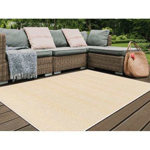 Tapete para interior e exterior OCEAN 120x170cm cor mostarda