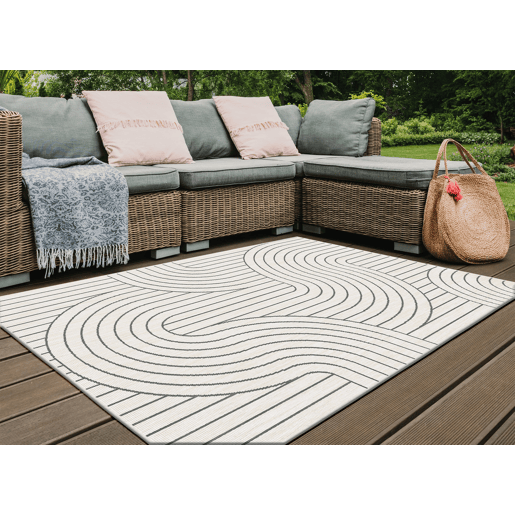 Tapete para interior e exterior WEAVES 160x230cm cor cinza Tapete para interior e exterior WEAVES 160x230cm cor cinza
