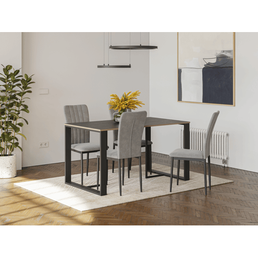 Mesa de jantar retangular preta LENORA