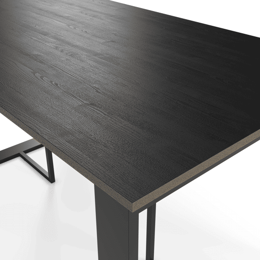 Mesa de jantar retangular preta LENORA