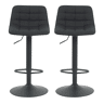 Conjunto de 2 bancos altos ajustáveis ADAM preto