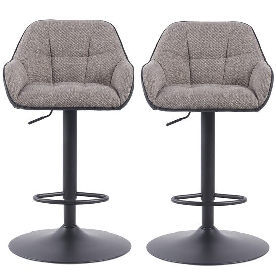 Pack de 2 taburetes ajustables MATEO gris