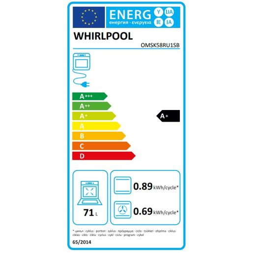 Forno elétrico WHIRLPOOL OMSK58RU1SB pirolítico 71 litros
