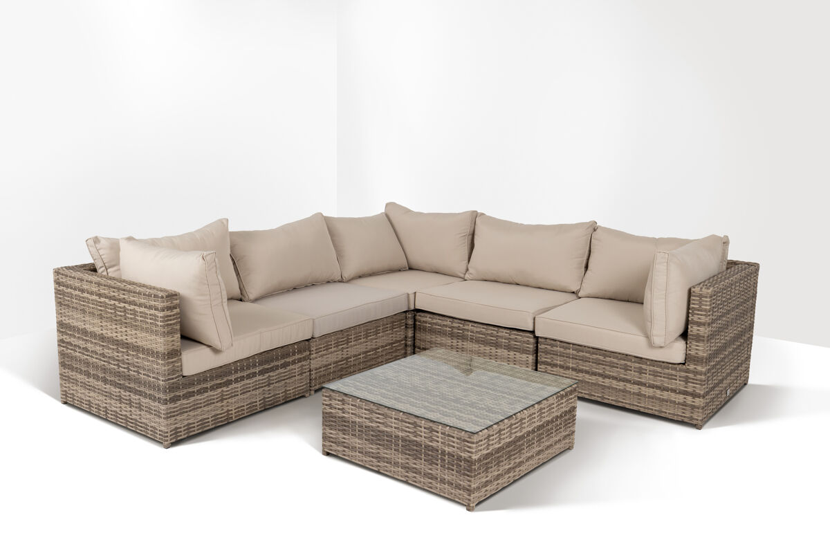 Set jardín con sofá rinconera turin iv - conforama