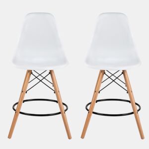 Conjunto de 2 de bancos médios PARIS 97cm branco