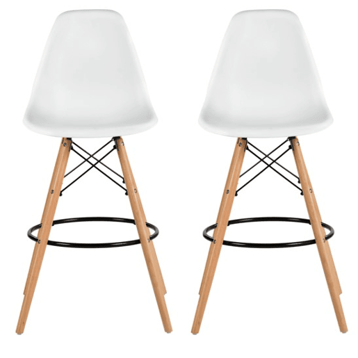 Conjunto de 2 de bancos altos PARIS 107cm branco Conjunto de 2 de bancos altos PARIS 107cm branco