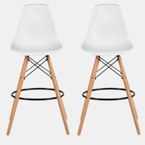 Conjunto de 2 de bancos altos PARIS 107cm branco