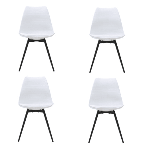 Conjunto de 4 cadeiras de cozinha MAEVA brancas Conjunto de 4 cadeiras de cozinha MAEVA brancas