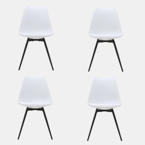 Conjunto de 4 cadeiras de cozinha MAEVA brancas