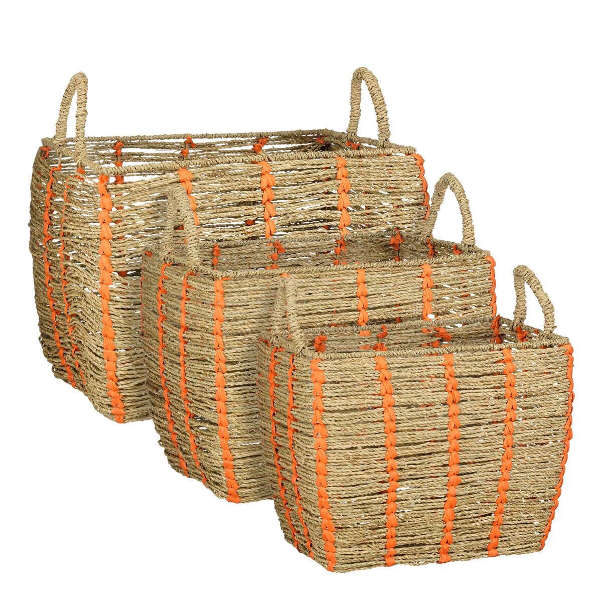 Cesta INDY seagrass naranja marca CONFORAMA