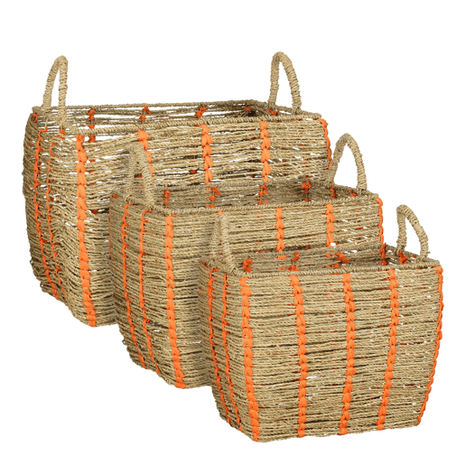 Cesto INDY seagrass 48cm laranja marca CONFORAMA