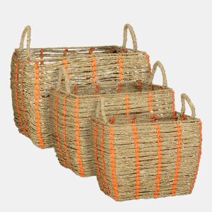 Cesto INDY seagrass 48cm laranja marca CONFORAMA