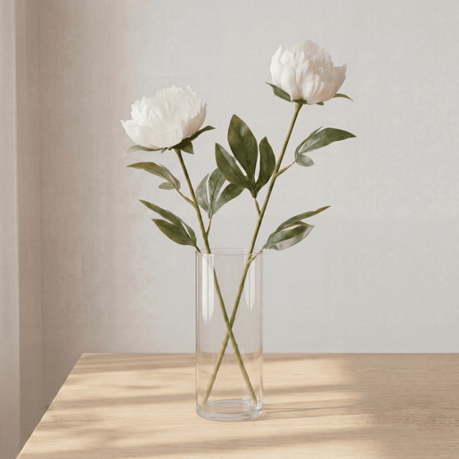 Planta floral PEONY branca 60cm marca CONFORAMA