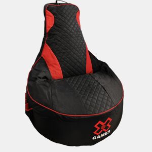 Puff GAMING PRO mini cadeirão poliéster preto e vermelho