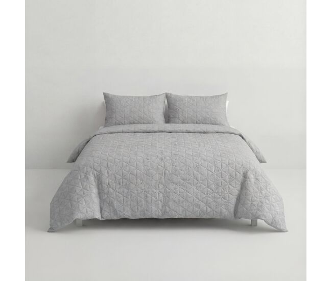 Colcha poliéster 3d cama 90cm color gris
