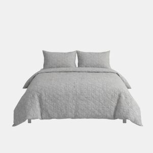 Colcha poliéster 3D cama 150cm cor cinza