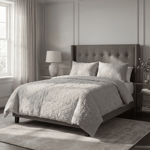 Colcha poliƩster 3D cama 150cm cor cinza Colcha poliƩster 3D cama 150cm cor cinza