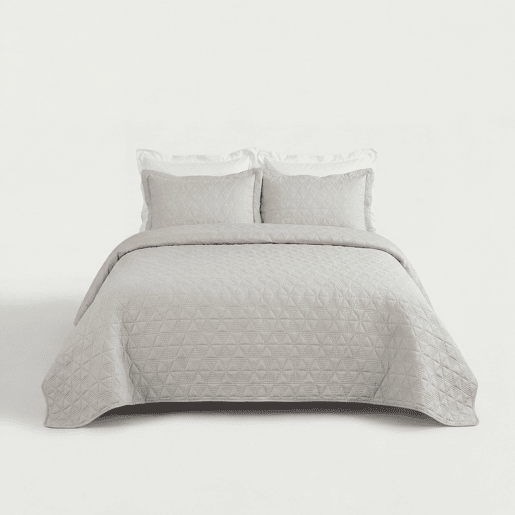 Colcha poliéster 3D cama 150cm cor topo