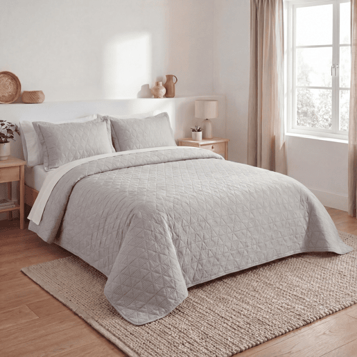 Colcha poliéster 3D cama 150cm cor topo