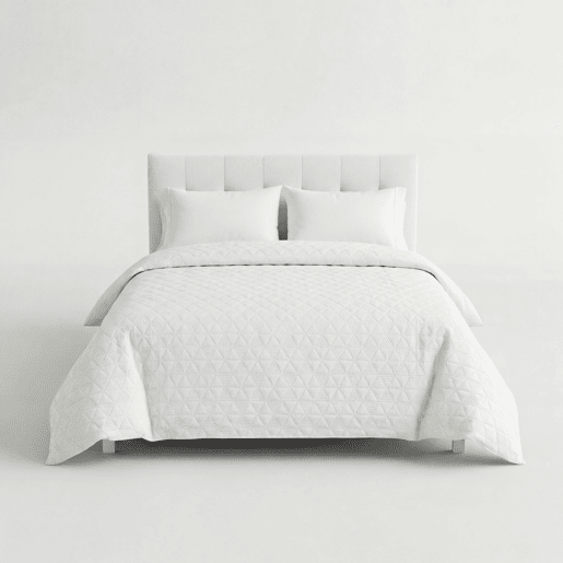 Colcha poliéster 3D cama 90cm cor branco