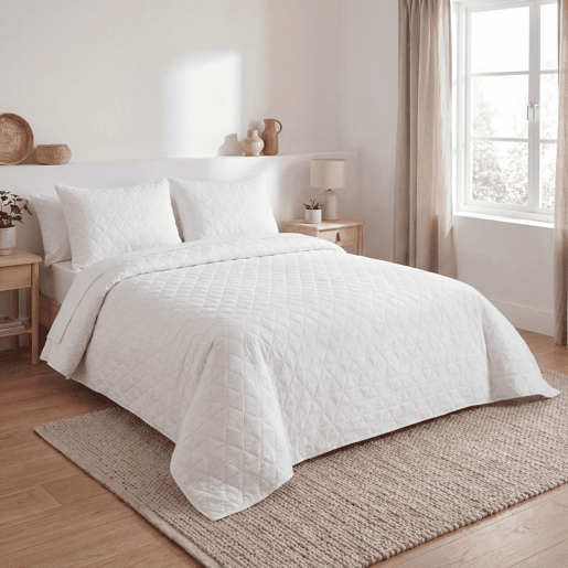 Colcha poliƩster 3D cama 135cm cor branco Colcha poliƩster 3D cama 135cm cor branco